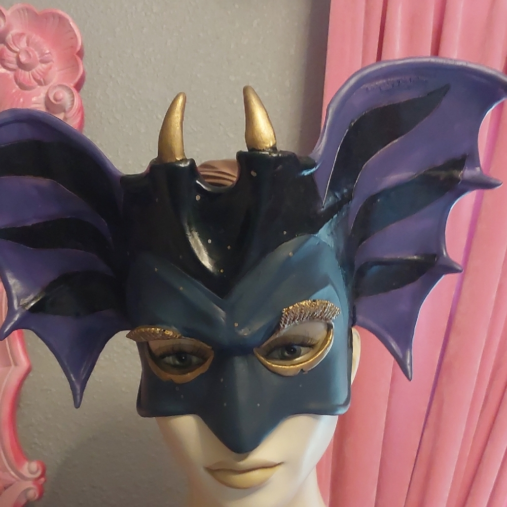 Black and Purple Dragon Fantasy Face Mask
